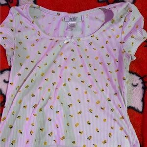 Charming Floral Print Women's Top - White and Yellow